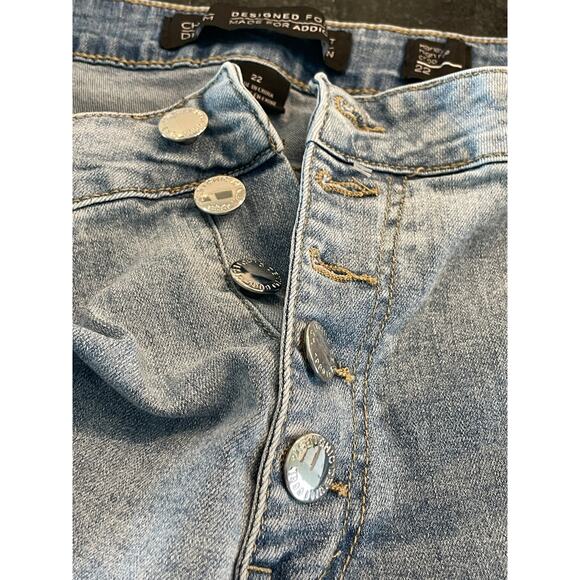 City Chic NWOT Button fly Harley High Rise Crop Denim Pant size 22 - Picture 6 of 10